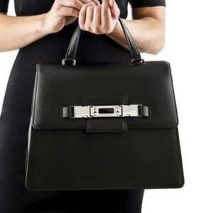 Cromia Black Leather‎ Satchel Crossbody